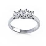 Three Stone Diamond Engagement Ring in 14kt White Gold 