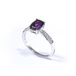 Purple Tourmaline Diamond Ring in 14kt White Gold