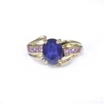 Blue and Pink Sapphire Ring in 14kt Gold