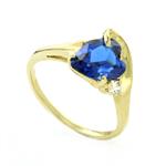 Sapphire Heart Accent Diamond Ring in 14kt Gold